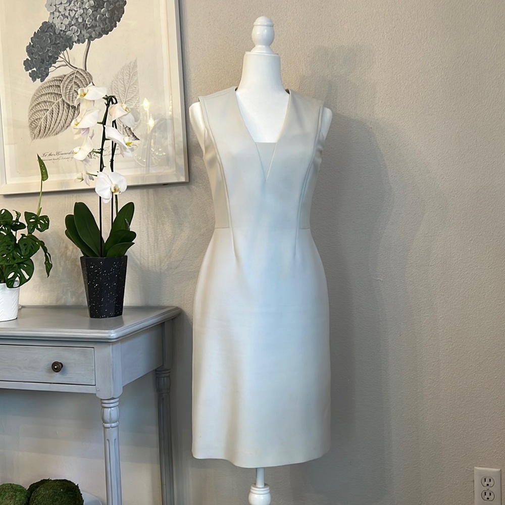 BOSS by Hugo Boss White Gray Shift Dress